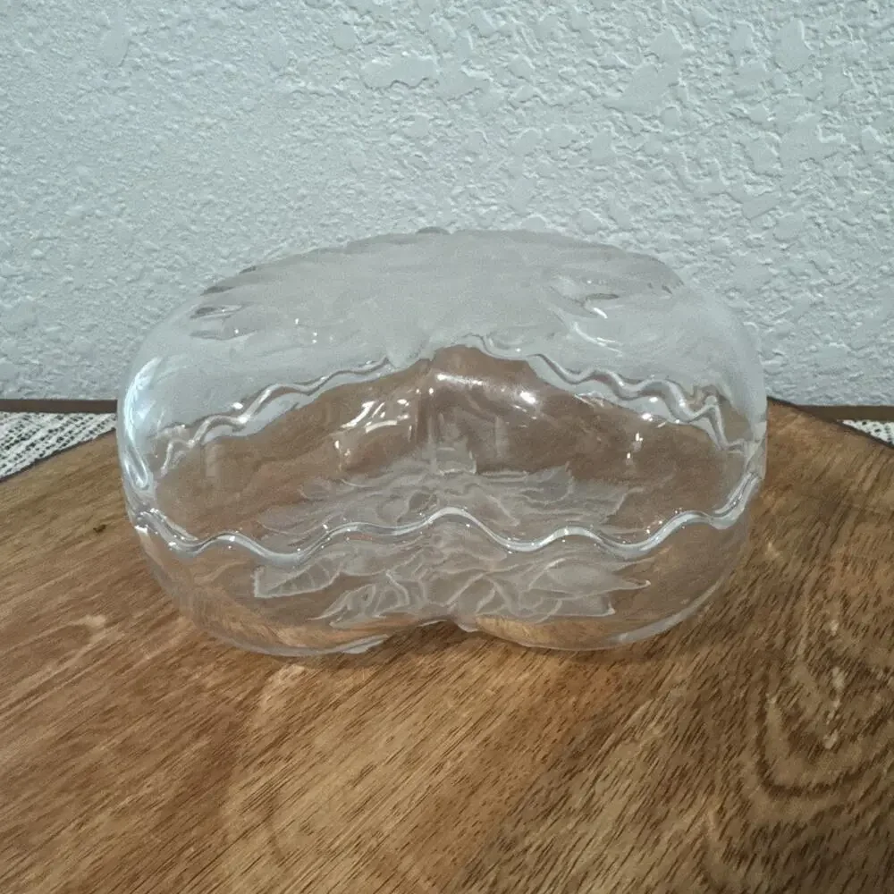 Home Beautiful Dish Crystal Covered Heart Box Rose Pearls Serve Candy Trinket Bo